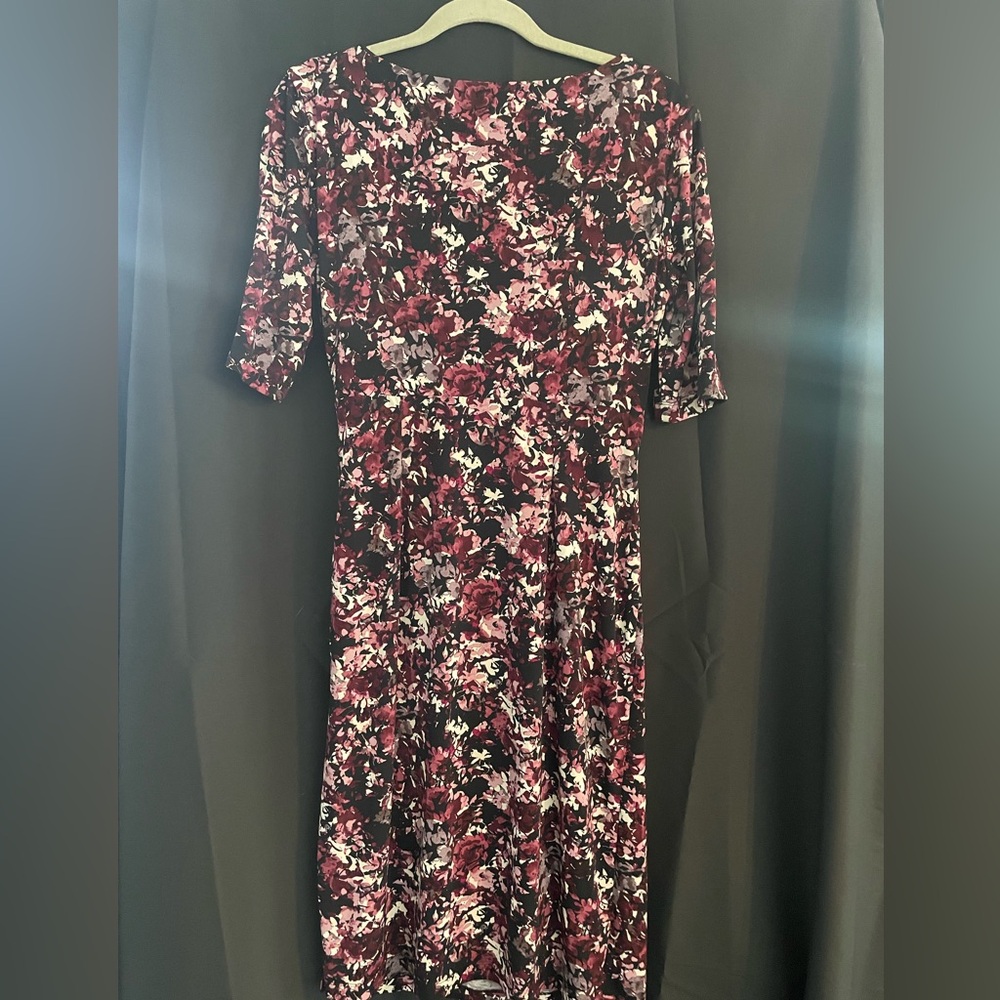 Connected Apparel Floral Half Sleeve Dress